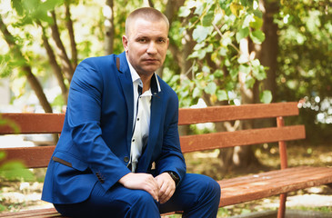 Fototapeta premium portrait of a businessman in the park
