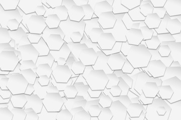 abstract 3D white hexagonal pattern background