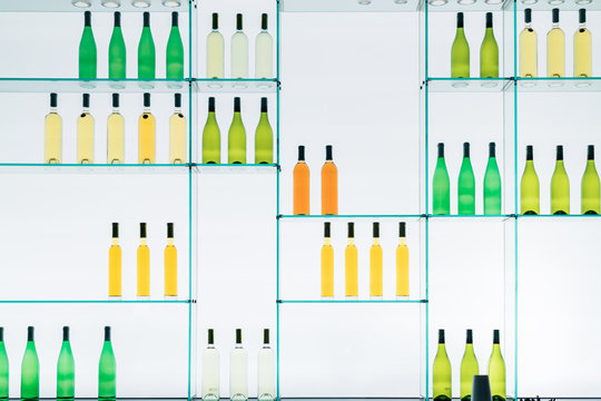 Wine bottles  arranged