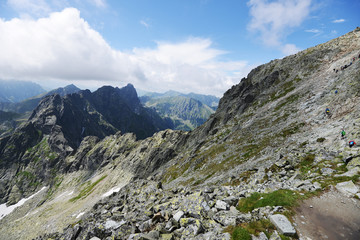 slopes  and peaks of mountains