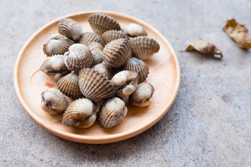 Close up boiled cockles
