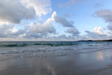peaceful ocean with beautiful sky background