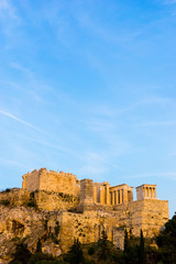 view of Historic Old Acropolis of Athens, Greece