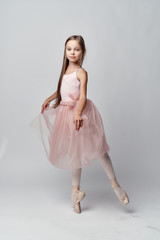 Naklejka premium girl with long hair ballerina