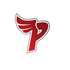 Fototapeta premium initial alphabet letter wing template