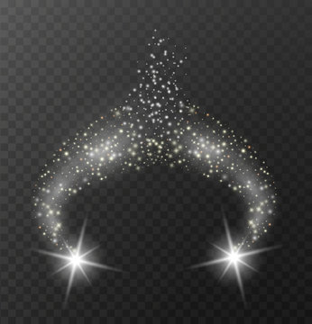 Vector glowing stars effect , lights and bursts sparkles with sparkles isolated on transparent background