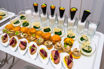 cold buffet snacks on a tray