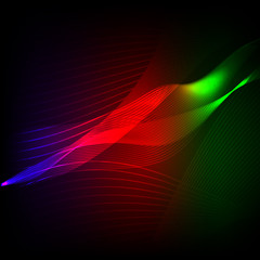 Abstract colorful glowing smoke wave. Design for presentations. Vector illustration