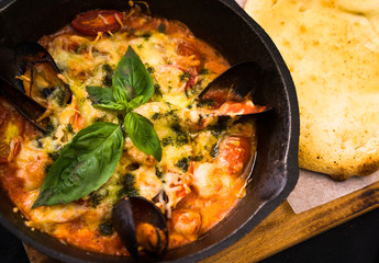 freshly cooked seafood