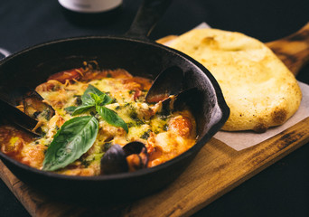 freshly cooked seafood