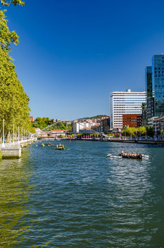 traineras competition at Ria de Bilbao
