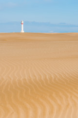 Sand lines in the dunes towards the Fangar lighthouse in Delta del Ebro