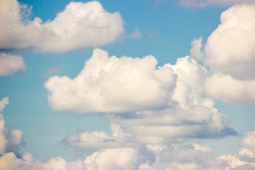 Naklejka na ściany i meble Blue sky and white clouds after rain For business goals, add inspiration.