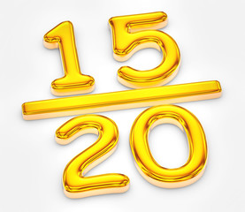 Golden score of fifteen out of twenty illustration