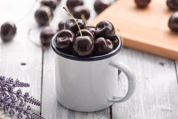 cherry berry on vintage glass