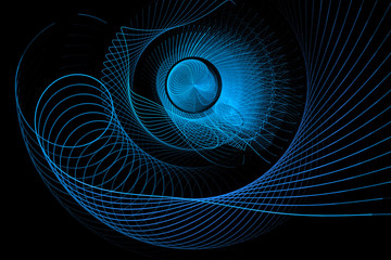 Blue rotating abstract fractal