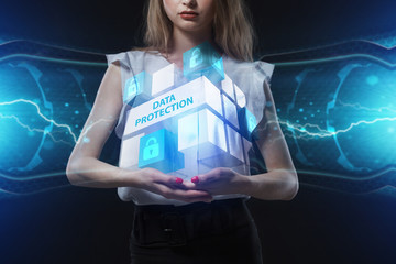 The concept of business, technology, the Internet and the network. A young entrepreneur working on...