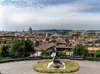 Panoramic view of Rome from the terrace called "Terrazza Viale del Belvedere" in Rome, Italy