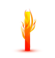 Letter I in fire flame icon vector