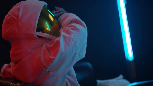  Off duty astronaut watching sexy girl dance for him in strip club