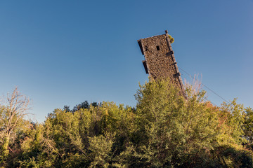 The leaning tower of the Castle of Vernazzano, Tuoro-Umbria