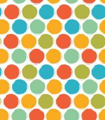 Decorative paint pattern with drawn circles. Seamless bright background