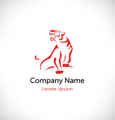 Logo vector with tiger. Isolated icon, sign, logotype concept