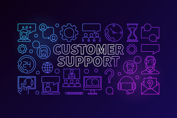 Customer support colorful illustration. Vector customer service 