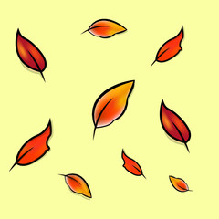 autumn leaves background, abstract vector art illustration