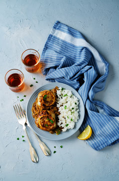 Moroccan lemon chicken with rice