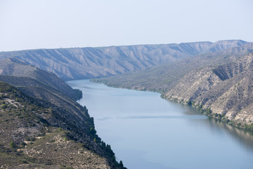 The river Ebro on its way through Mequinenza, Aragon