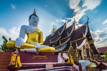 Zelfklevend Fotobehang Buddha in  Wat Khuan Khama temple. Chiang Mai, Thailand. © elroce