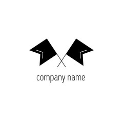 Flag icon company name logo