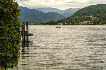 Fischerboot auf dem 'Lago d' Orta', 'Orta san Giulio', Italien