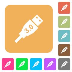 High speed USB rounded square flat icons