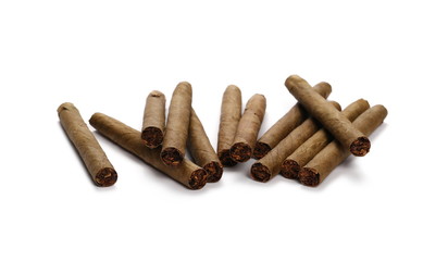 Cigarillos without filter isolated over white background