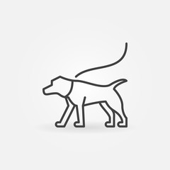 Dog on a leash vector minimal icon