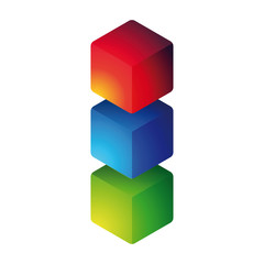 Empty colorful vector cubes