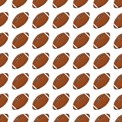 Football, rugby ball seamless pattern hand drawn sketch, vector illustration