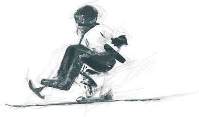 Fototapeta premium Athletes with physical disabilities - ALPINE SKIING