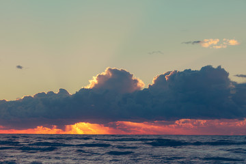 Beatiful sunset with clouds over the Baltic sea