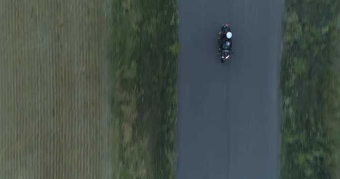 aerial shot of three motorcycles