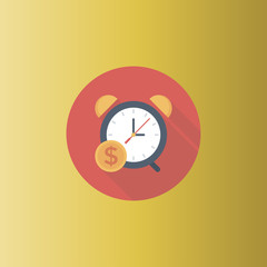 Money time icon. flat design