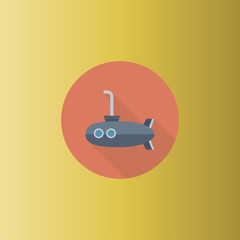 submarine icon. flat design