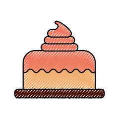 birthday cake dessert celebration decorative icon ilustration
