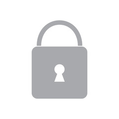 grey padlock icon- vector illustration