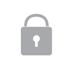 grey padlock icon- vector illustration
