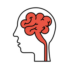 human head and brain icon mind concept vector illustration