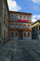 Fototapeta na wymiar Casa Alessandro Manzoni a Milano in Piazza Belgioioso Lombardia Italia Italy