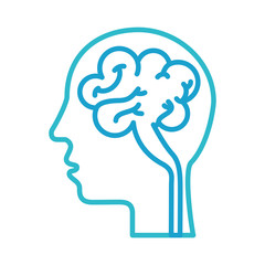 human head and brain icon mind concept vector illustration